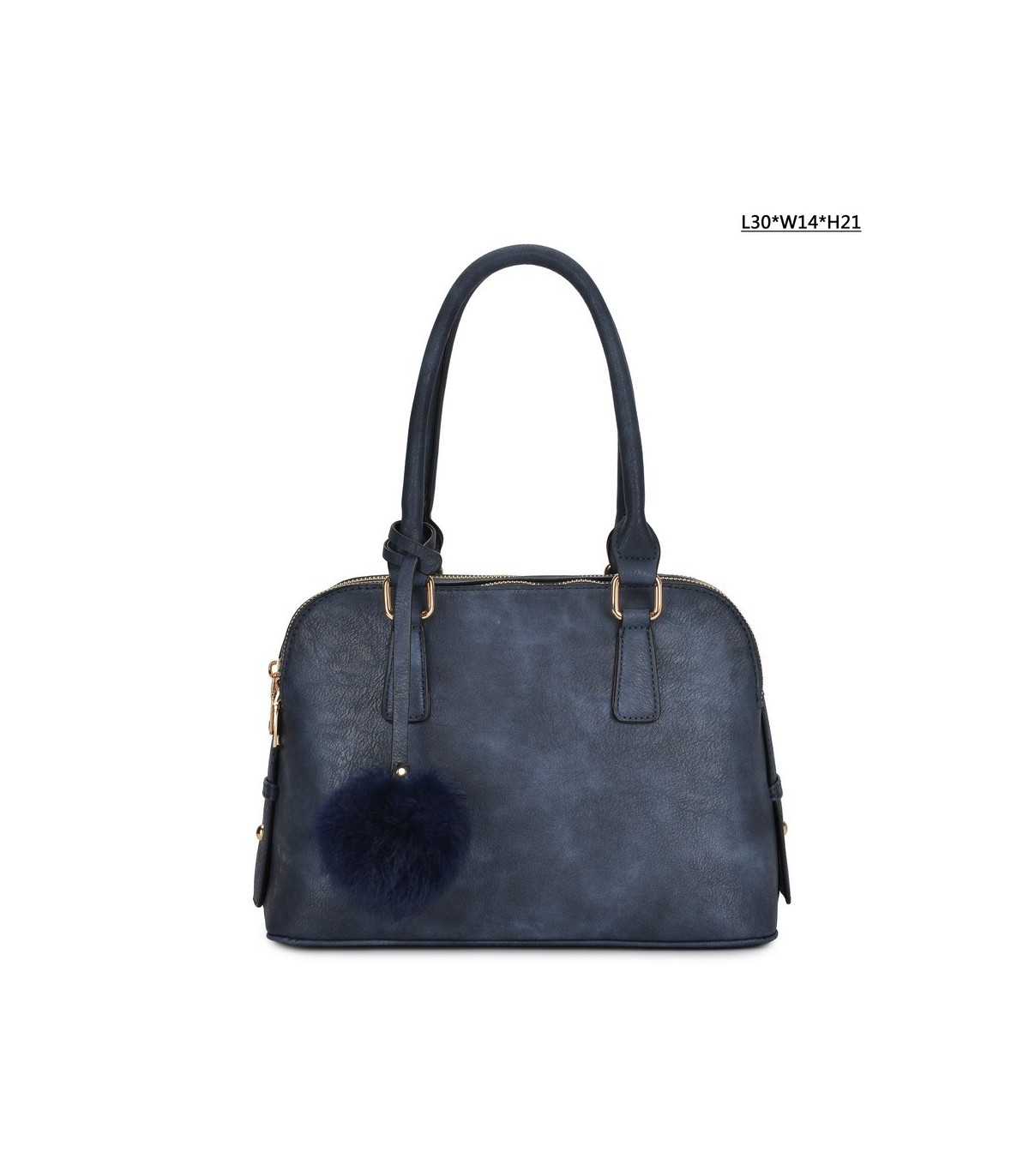 T10591 - Bolso de hombro con triple cremallera