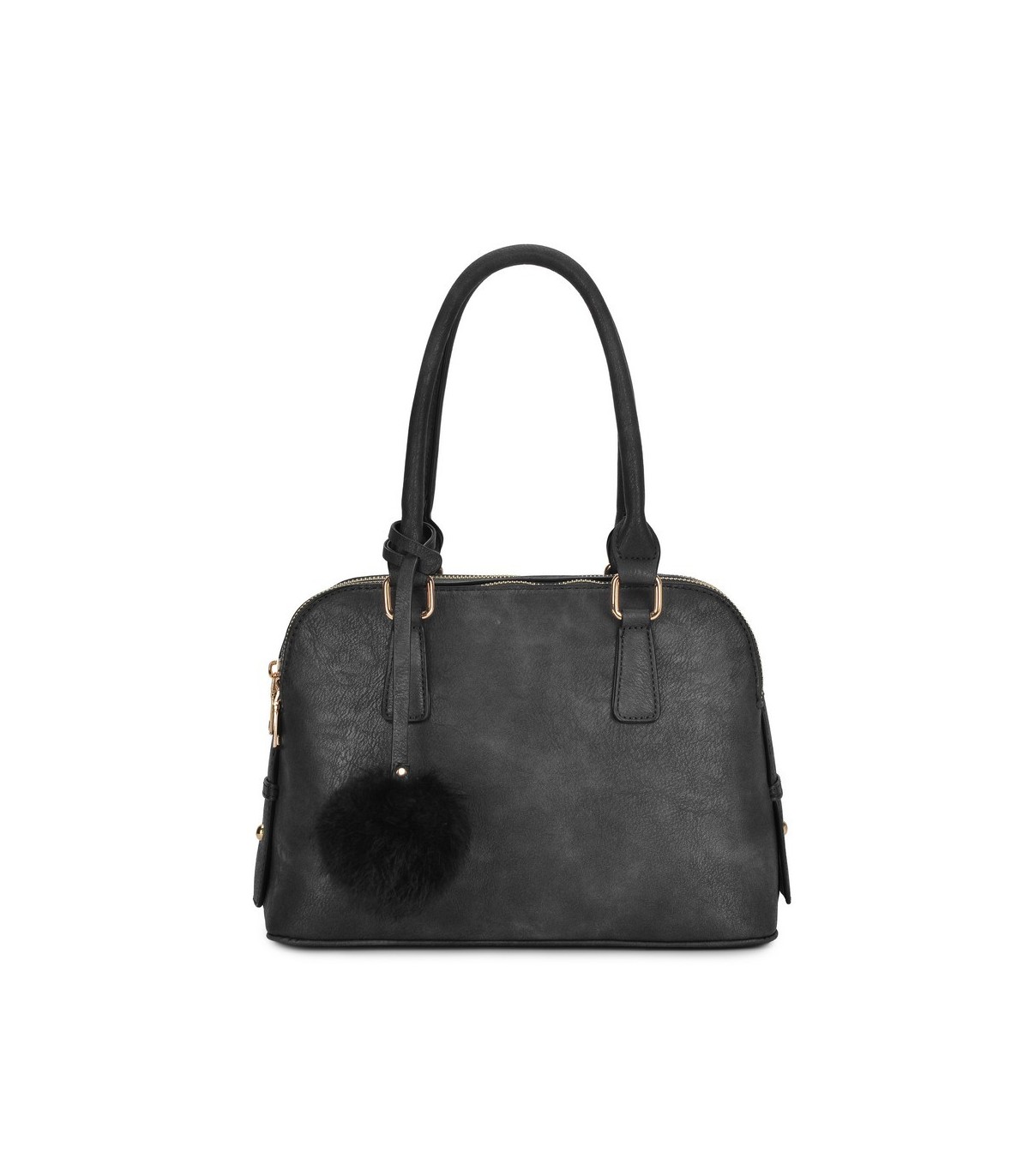 T10591 - Bolso de hombro con triple cremallera