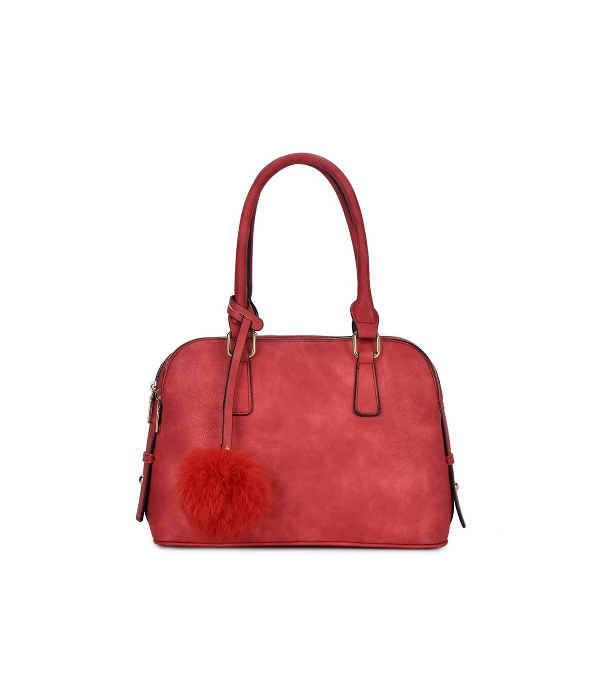T10591 - Bolso de hombro con triple cremallera