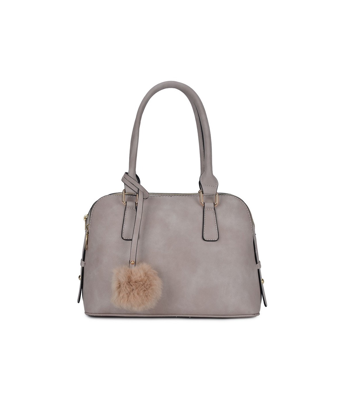 T10591 - Bolso de hombro con triple cremallera